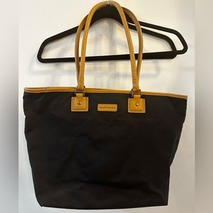 Hartmann Day Tote Tan Black Large Luggage Shoulder Bag Carry On Weekender Bag